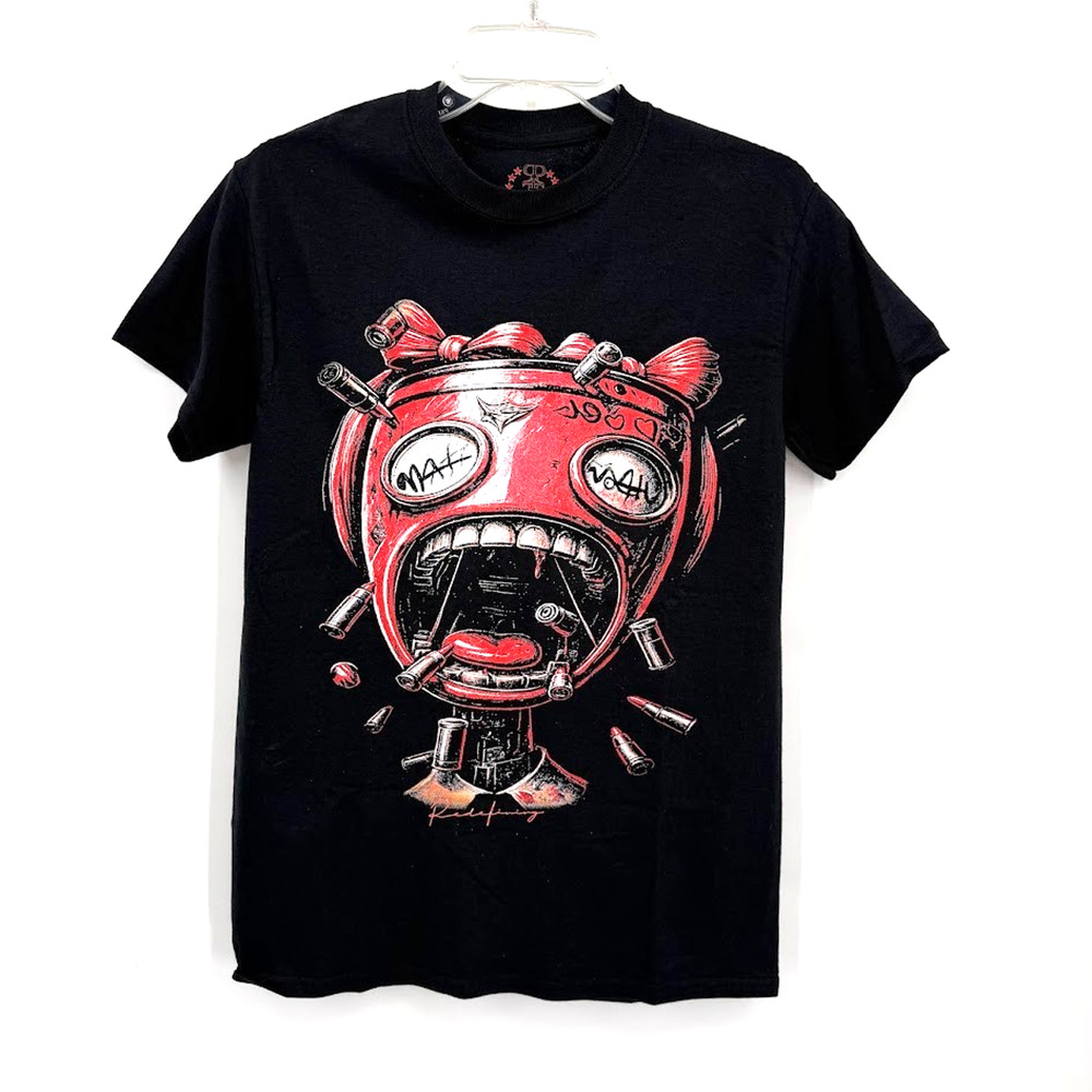 RedFangs Graphic T Shirt Small Black Organic Cotton Robot Streetwear Art Tee
